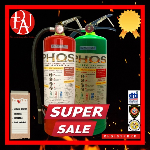 2pcs 10lbs Assorted fire extinguisher (Dry chemical(Red)1pc & HCFC