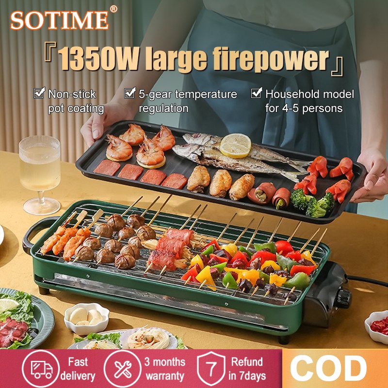 korean Multifunctional non-stick Electric BBQ Grill Indoor & Outdoor ...