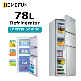 COD 78L Refrigerator freezer for room Double Door Silent Household Mini Refrigerator Three door