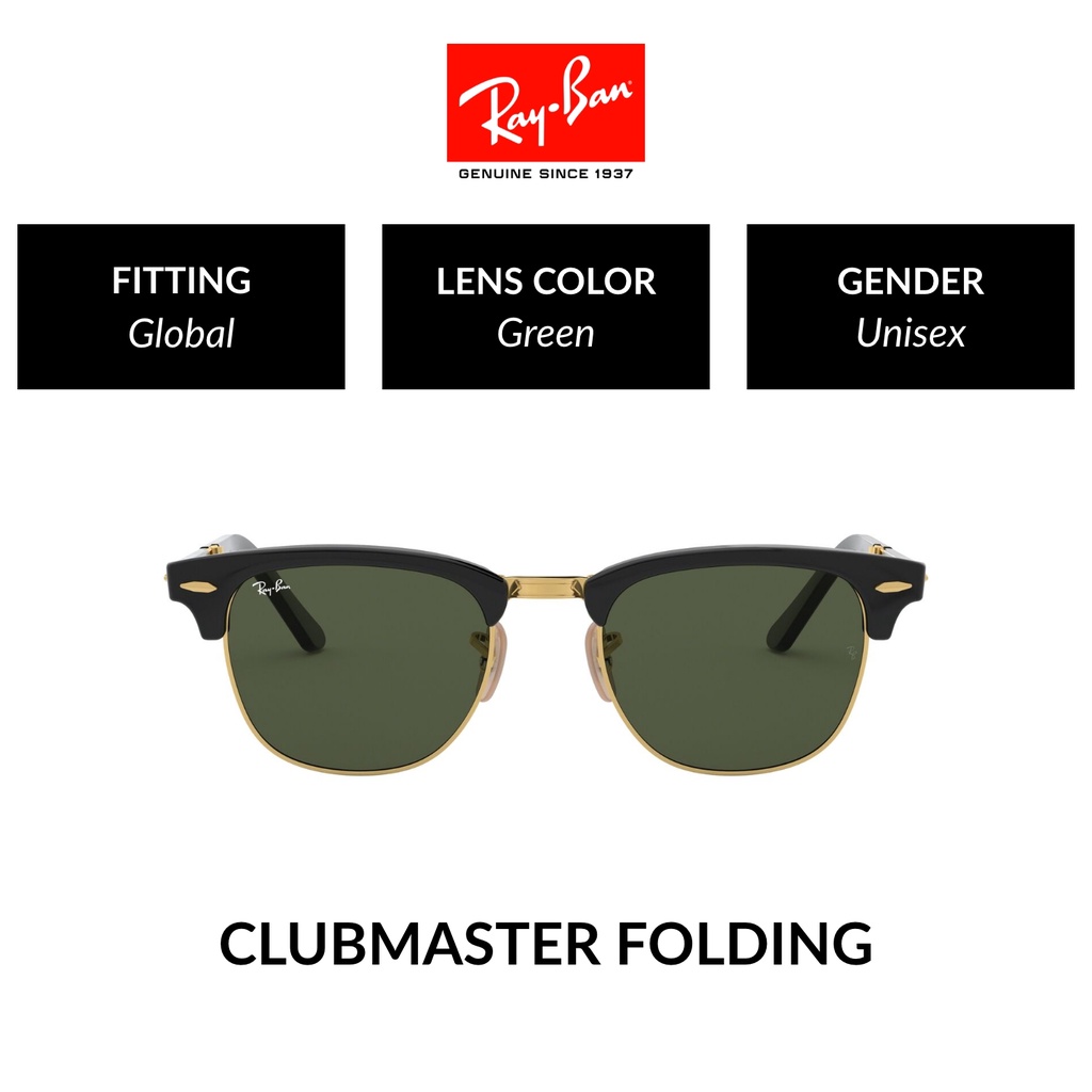 Ray-Ban Clubmaster Folding - RB2176 901 - Sunglasses | Shopee Philippines