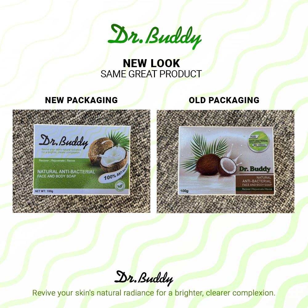 Set A of Dr.Buddy Anti-Bacterial | 1Soap + 1 Rub | Coconut Soap | 100g | Acne | Skin Problem |