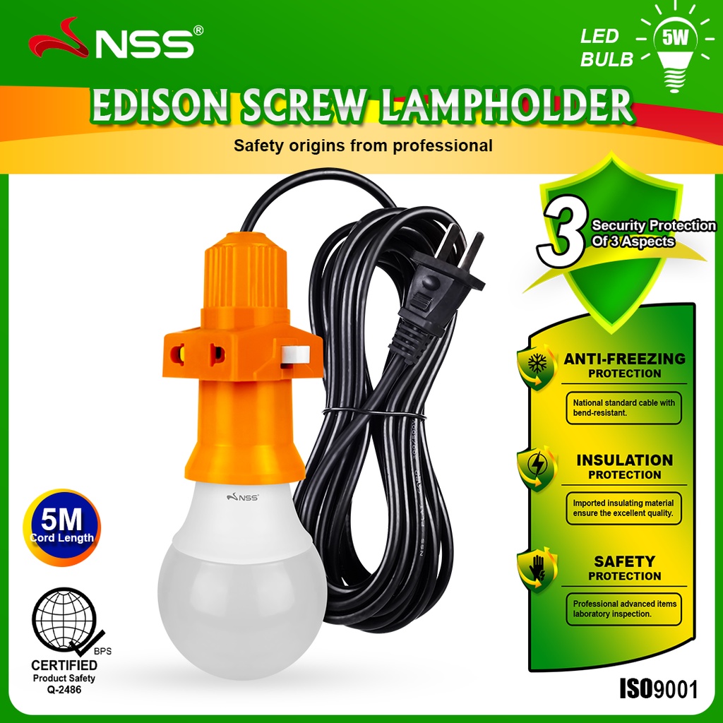NSS LED Light Extension Cord Power Plug Bulb Lantern Cord Cable Pendant