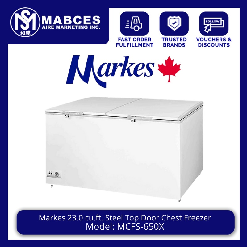 Markes 23.0 cu.ft. Steel Top Door Chest Freezer MCFS650X Shopee