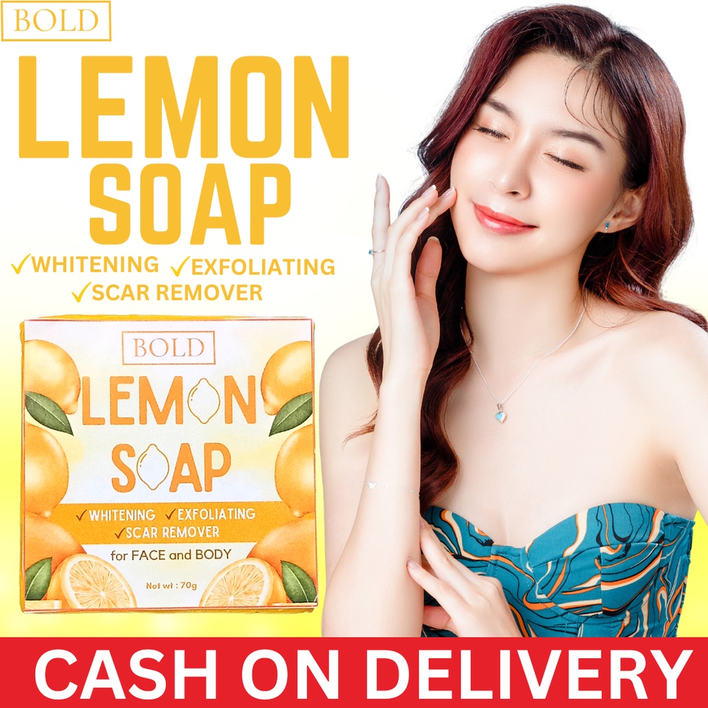 BOLD LEMON SOAP Exfoliating Scar Remover 20x Whitening Soap 70g FOR FACE AND BODY