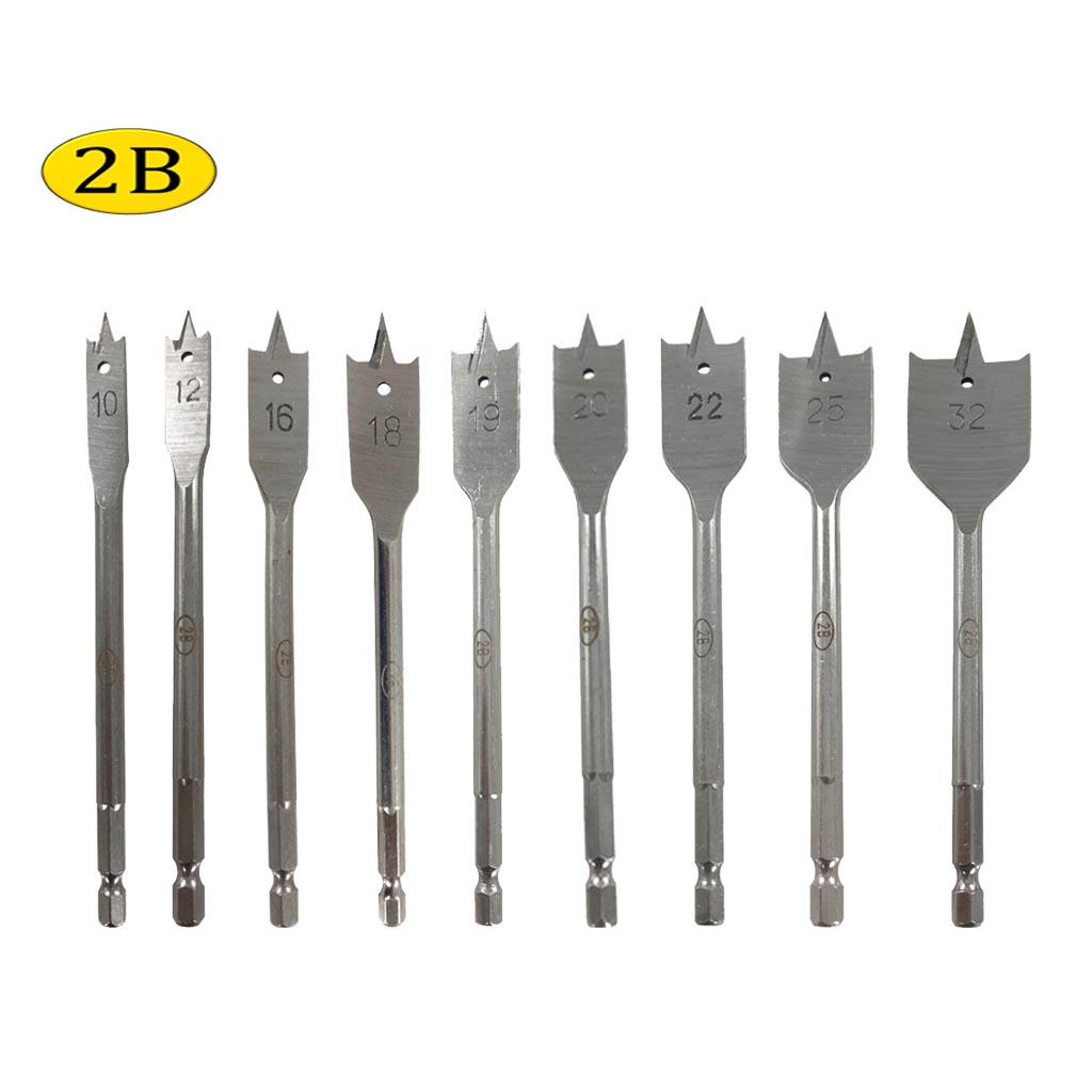 2B 10mm32mm Flat Wood Bit Spade Drill Bit Woodworking Spade Drill Bits