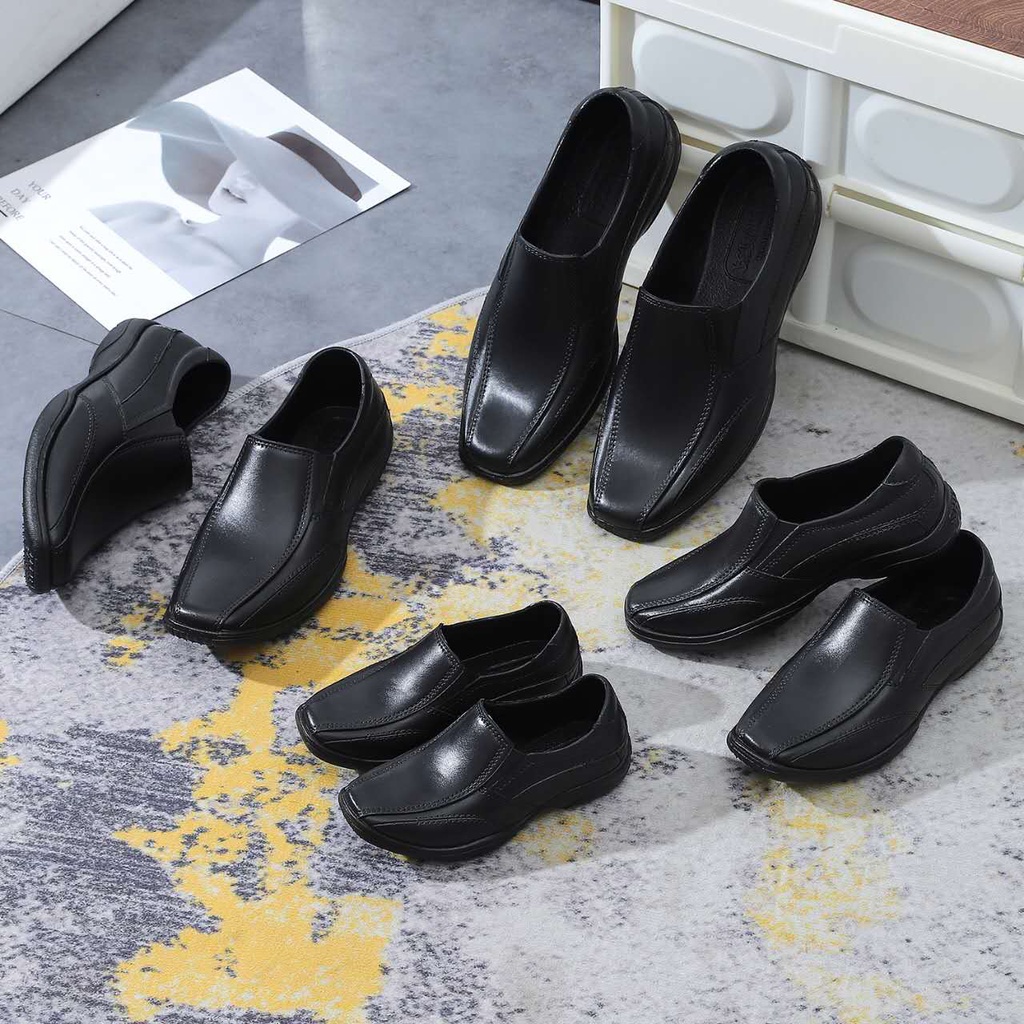 Hongfa Kids School Black Shoes For Boys rubber-weighty Performance shoes cod hf603