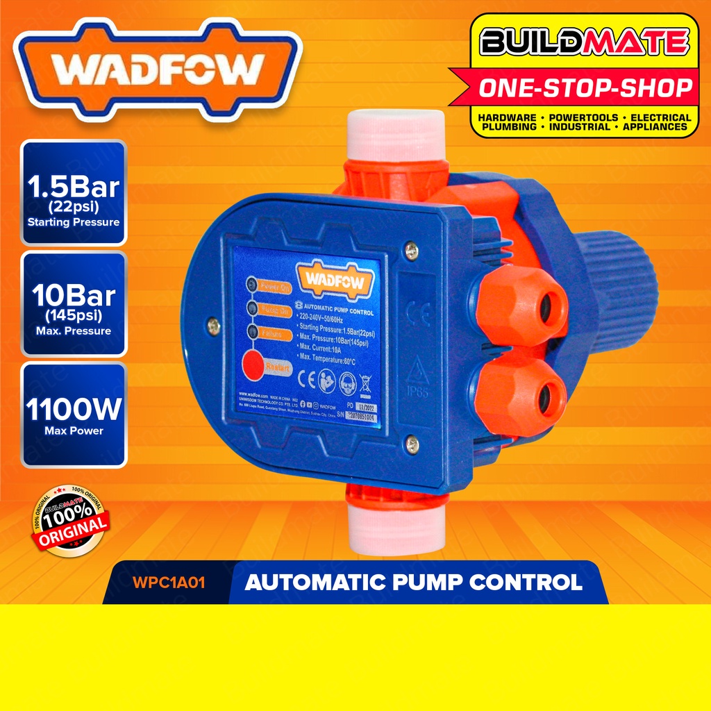 BUILDMATE Wadfow Automatic Pump Control 1100W Water Transfer Pump Portable Utility Pump WPC1A01