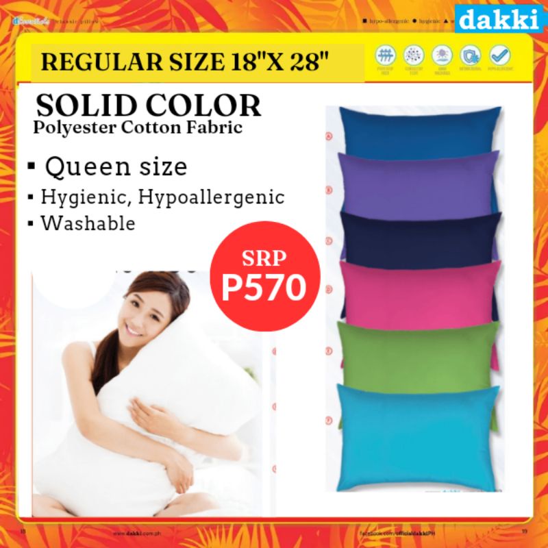 DAKKI REGULAR SIZE Pillow ( Queen Size) 18'x28" (SRP 570) Shopee