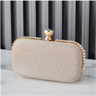 YXL Women Evening Bags Pearl Clutch Bag Artificial Pearls Beaded Bride Purse Bridal Pearl Clutch with Chain Vintage Clutch Purses for Wedding Party