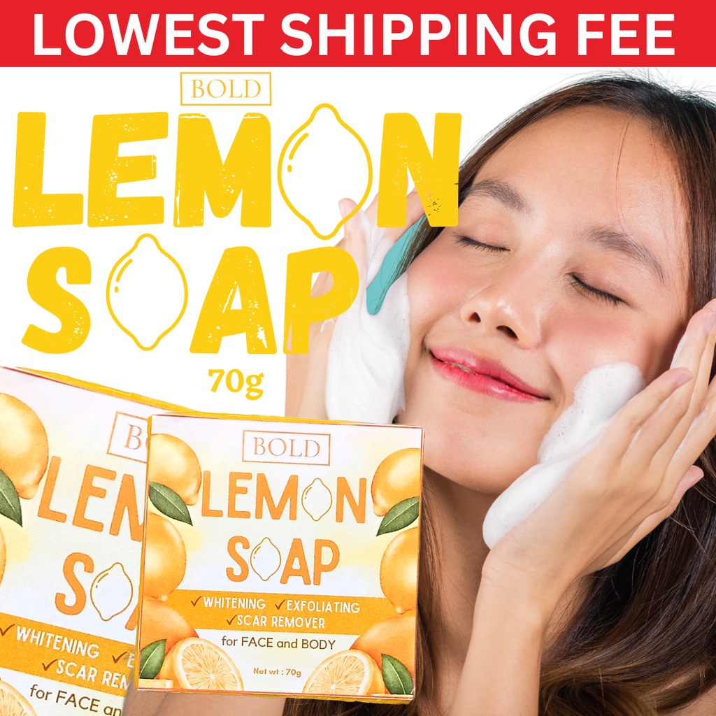 BOLD LEMON SOAP 70g Whitening 20x Exfoliating Scar Remover