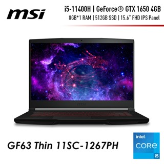MSI GF63 Thin 11SC-1267PH Gaming Laptop (i5-11400H+HM570 / GTX1650 / 8GB / 512GB SSD / 15.6 FHD IPS)