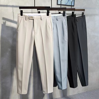 HUILISHI Korean fashion Plain Slim Fit men's suit pants | Shopee ...