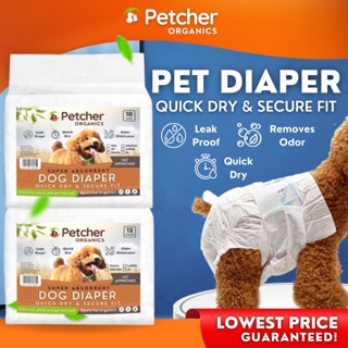 Petcher Organics Disposable Dog Diapers Male Wraps and Female Diaper highly Absorbent Pet Pee Pads