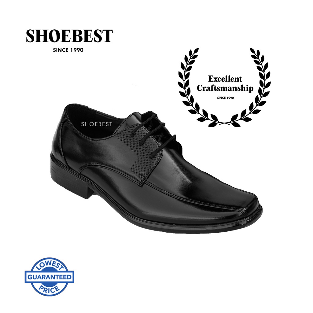 ShoeBest Black Leather Shoes for Men 