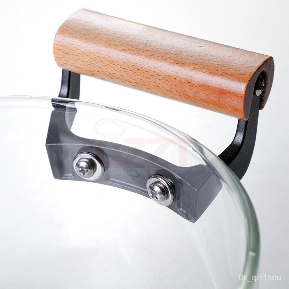 2.5L 3.5L 4.5L 5.5L Transparent Glass Pot Set Borosilicate Glass Wooden Handle Cooking Pot Nonstick
