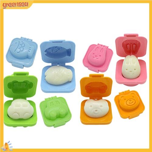 (greensea) 2x Cute Cartoon Boiled Egg Rice Mold Bento Maker Sandwich Cutter Kitchen Tools