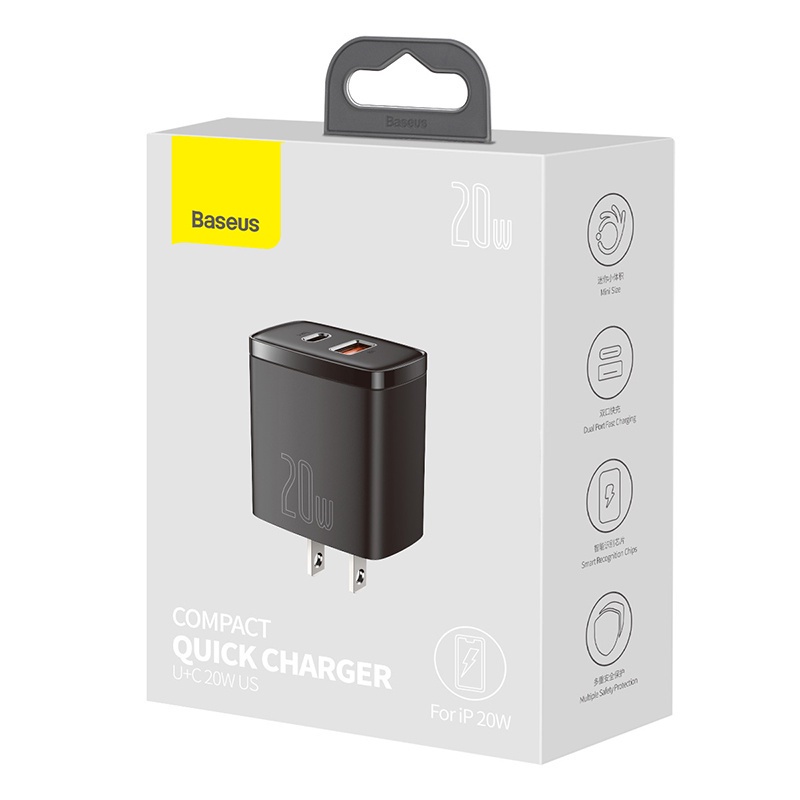 Baseus 20W U+C Quick Charger Support PD3.0 QC3.0 USB Type-c Charger for i13 Tablet Huawei Mate 20 - Image 6