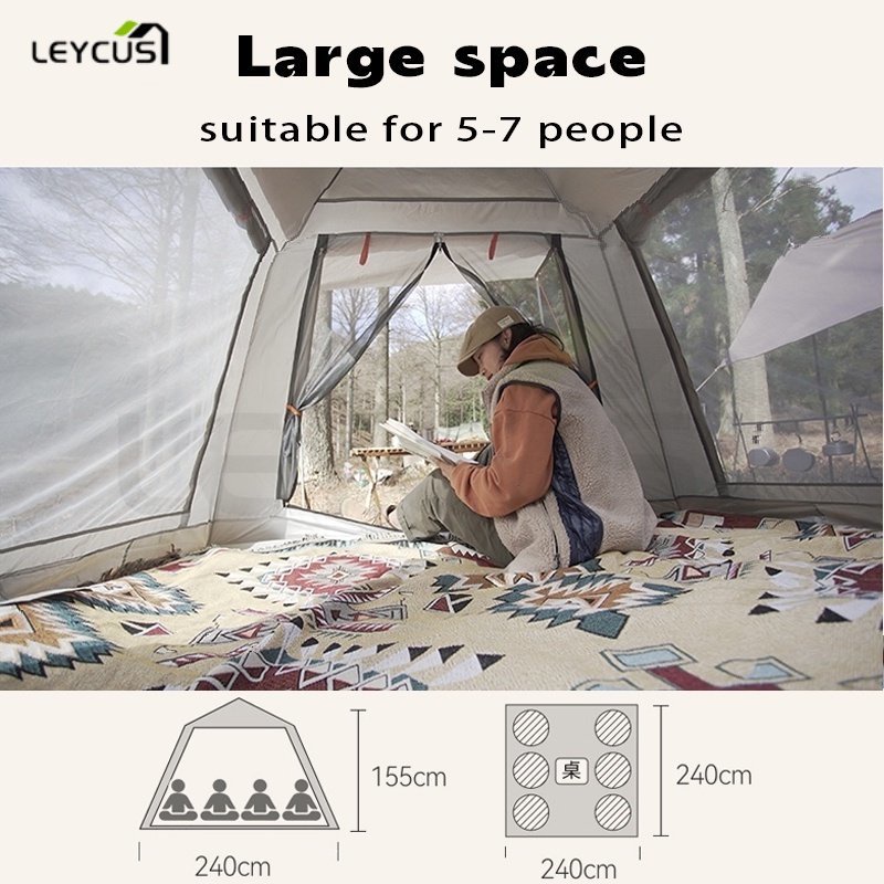 2/4/6/8 Person Camping Tent Fully Automatic Double Layer Tent For Camping Waterproof — view 7