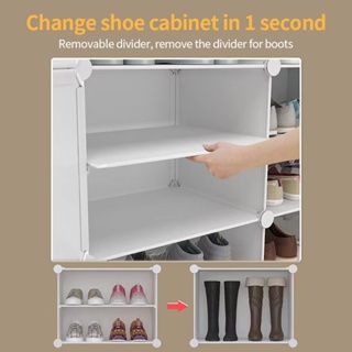 Shoe rack Shoe Cabinet Shoe Rack Box Dust-Proof Drawer Type Screwless Stackable Cabinet Big Size #5
