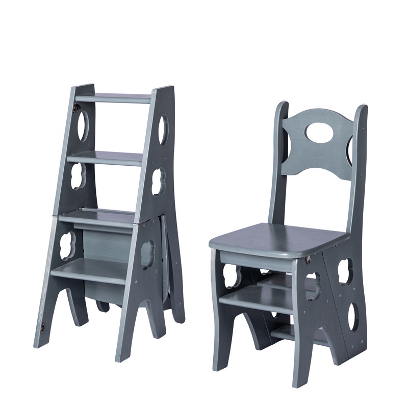 Foldable Ladder Net Red Solid Wood Ladder Chair Storage Climbing Steps ...