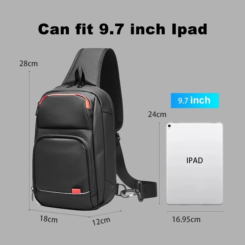 EURCOOL Men's Shoulder Bag Multifunction Anti-theft Waterproof Male Crossbody Bag Casual Sling 681 - Image 4