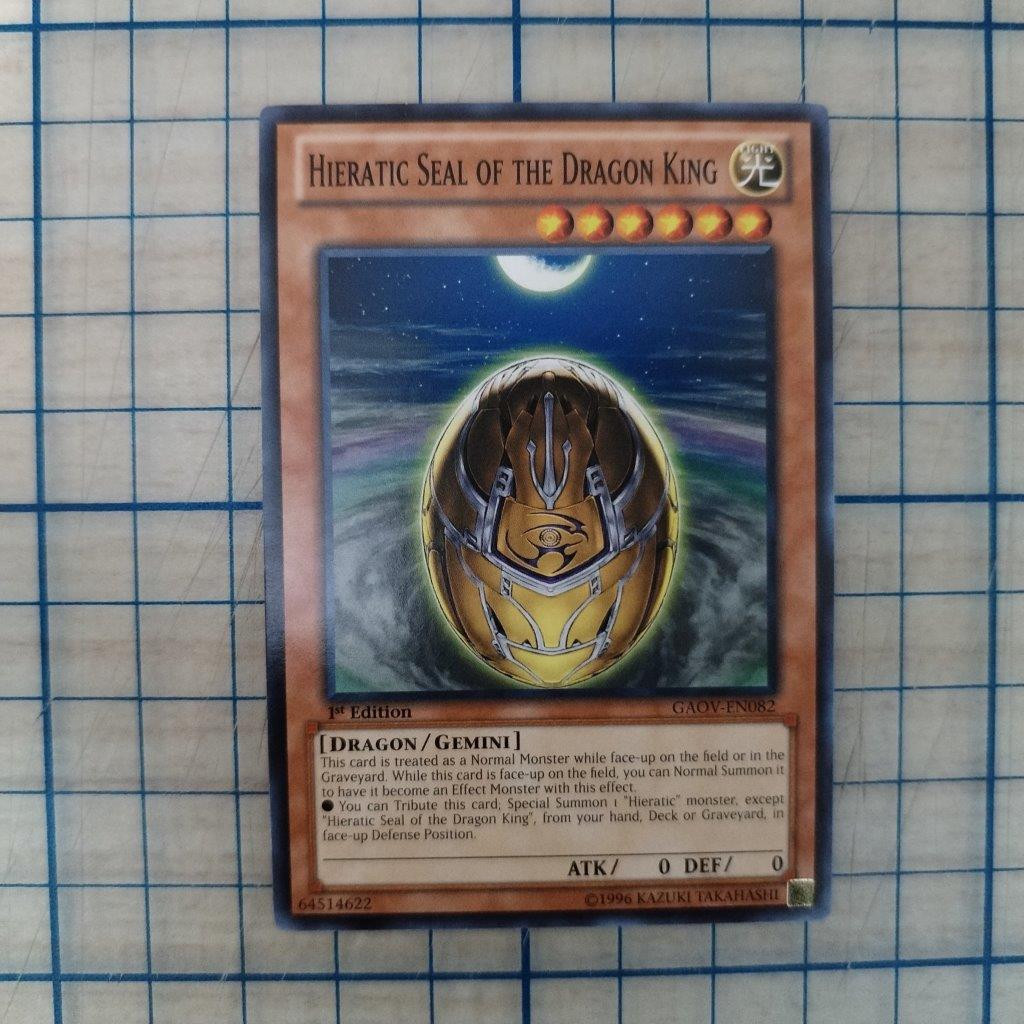 HIERATIC SEAL OF THE DRAGON KING GAOV-EN082 1st EDITION 2012 SERIES COMMON YTCG