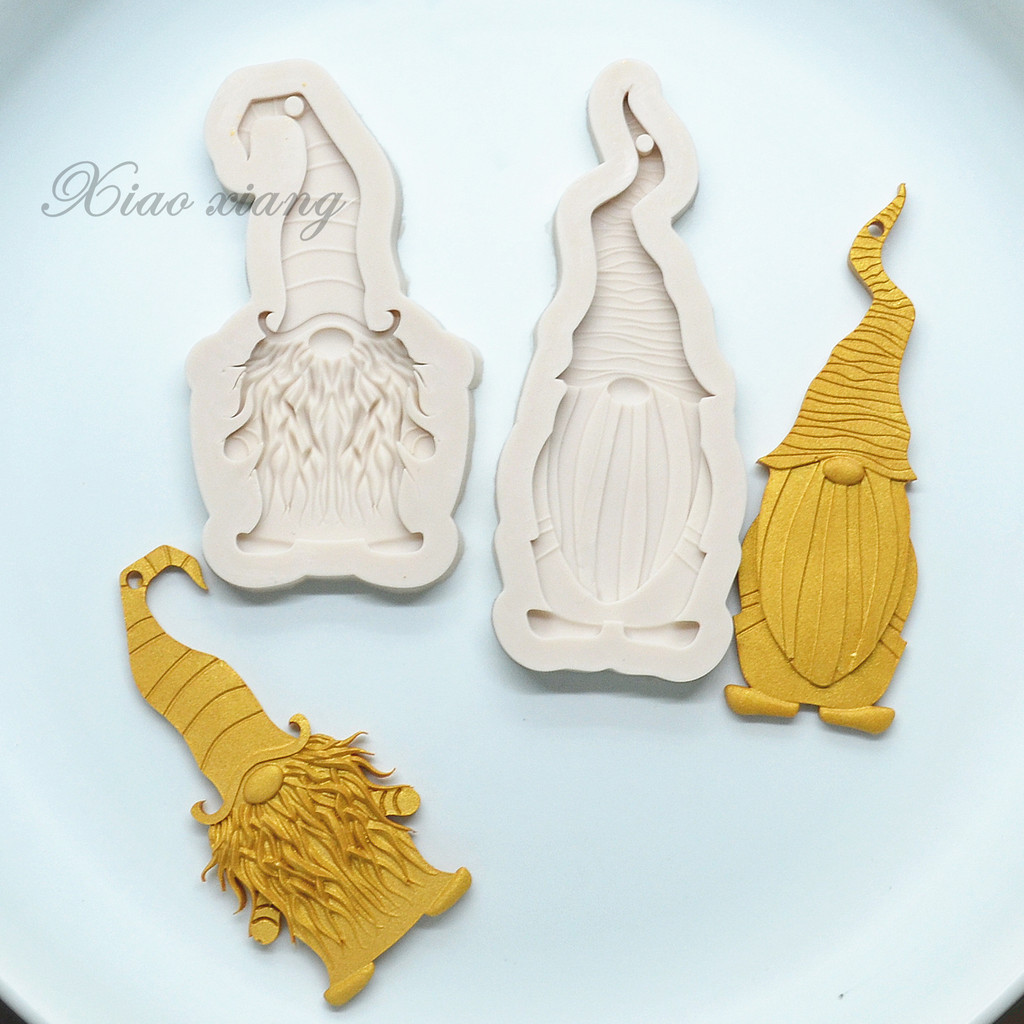 2pc Santa Head Silicone Mould Christmas Cake Decorating Tools Silicone Santa Claus Fondant Cake N44