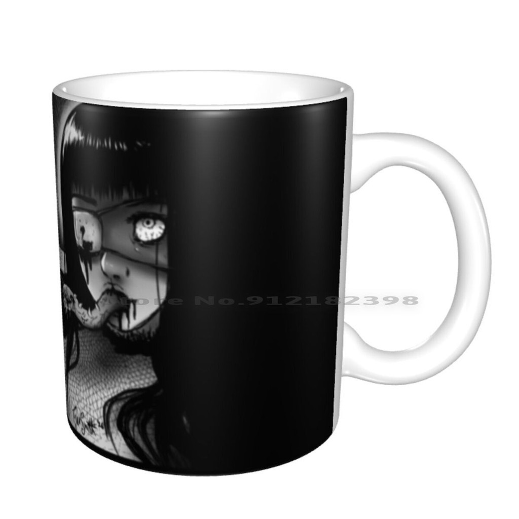 A Horrific Surprise Ceramic Mugs Coffee Cups Milk Tea Mug Horror Manga Alternative Creepy DarkeV 6TK - Image 4
