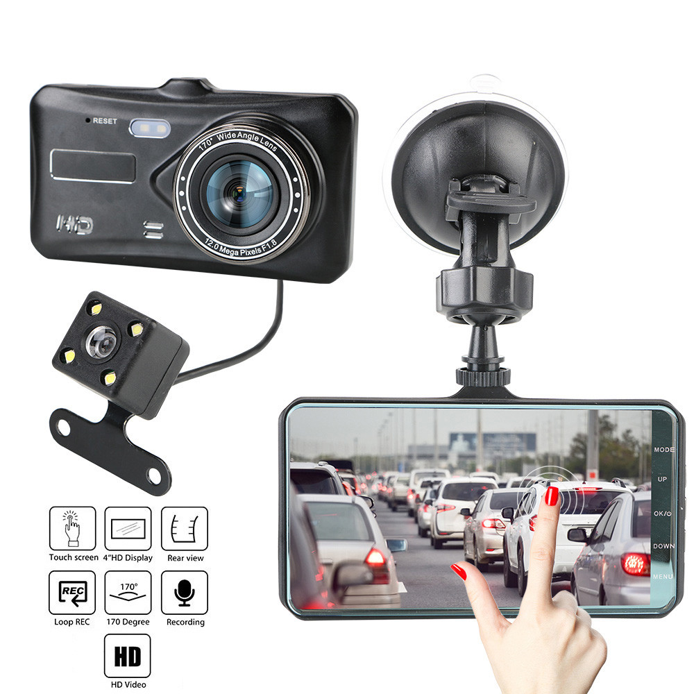 Auto DashCam Dash Cam Dual Lens Auto Accessories WDR Touch Screen Car ...
