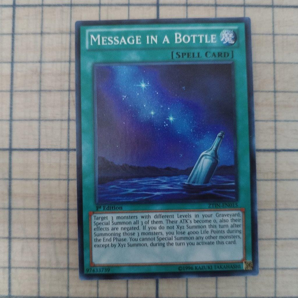 MESSAGE IN A BOTTLE ZTIN-EN015 1st EDITION 2013 SERIES SUPER RARE YTCG