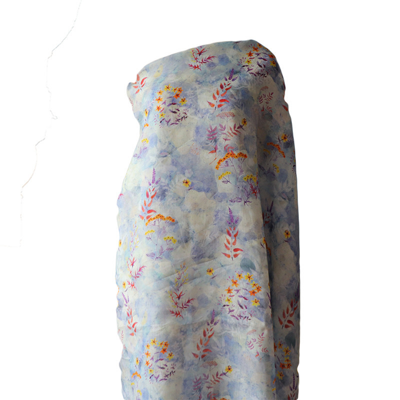 High quality new natural ramie fabric Beautiful Floret twig printing sewing Skirt lining dress a 9W4 - Image 5