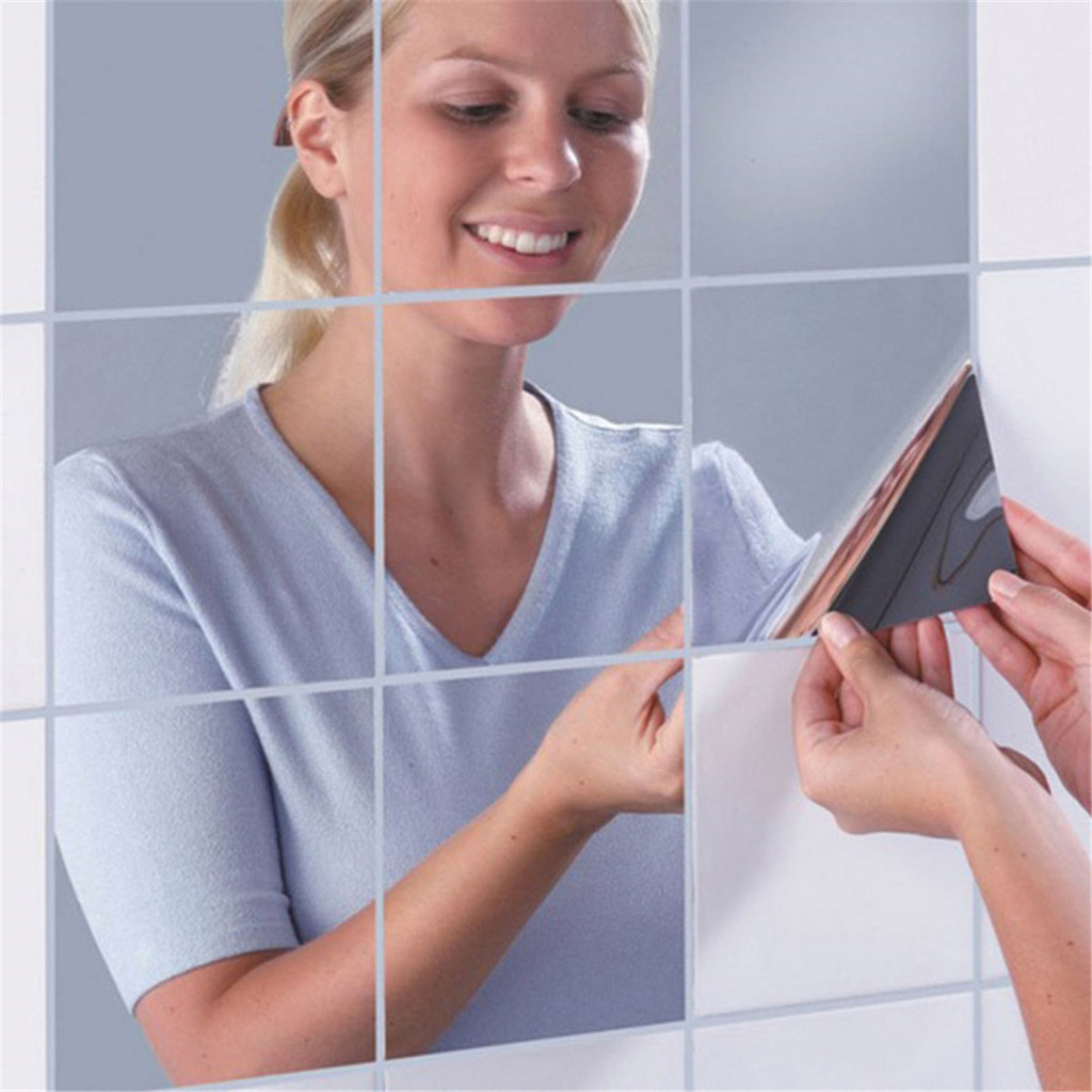 Decal Mirror Art-Ornaments DIY 3D Wall-Sticker Removable Square-Decorations Living-Room Home M6p 7TR - Image 3