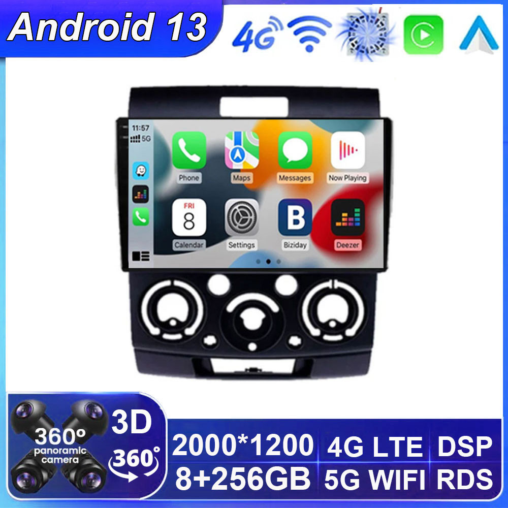 Autoradio Android 9" Pour Ford Everest/Ranger 2012-2017 & Mazda BT50 2006-2010 - 4G+64G, CarPlay, GPS, WiFi