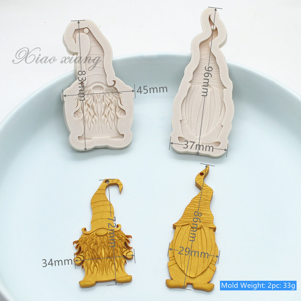 2pc Santa Head Silicone Mould Christmas Cake Decorating Tools Silicone Santa Claus Fondant Cake N44 - Image 2