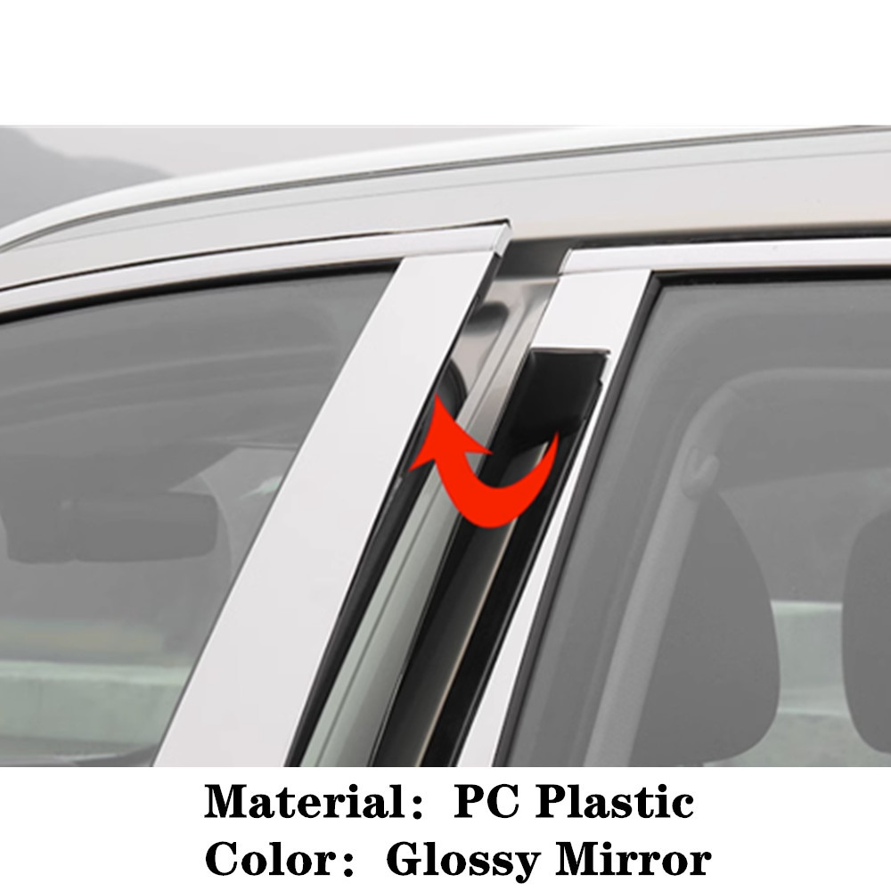 -Car TPU/Glossy Mirror Pillar Post Cover Door Trim Window Molding Sticker Accessories For Ford K