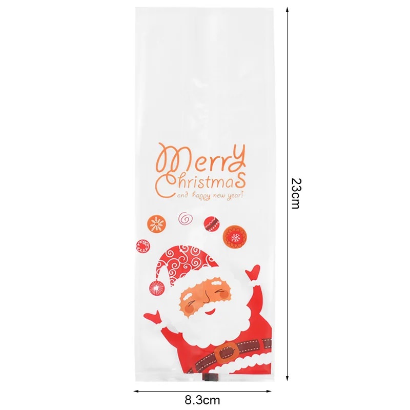 25 Pieces Christmas Santa Bag Christmas Gift Bags 2023 New Year Xmas Cookies Candy Packaging Pouch 2