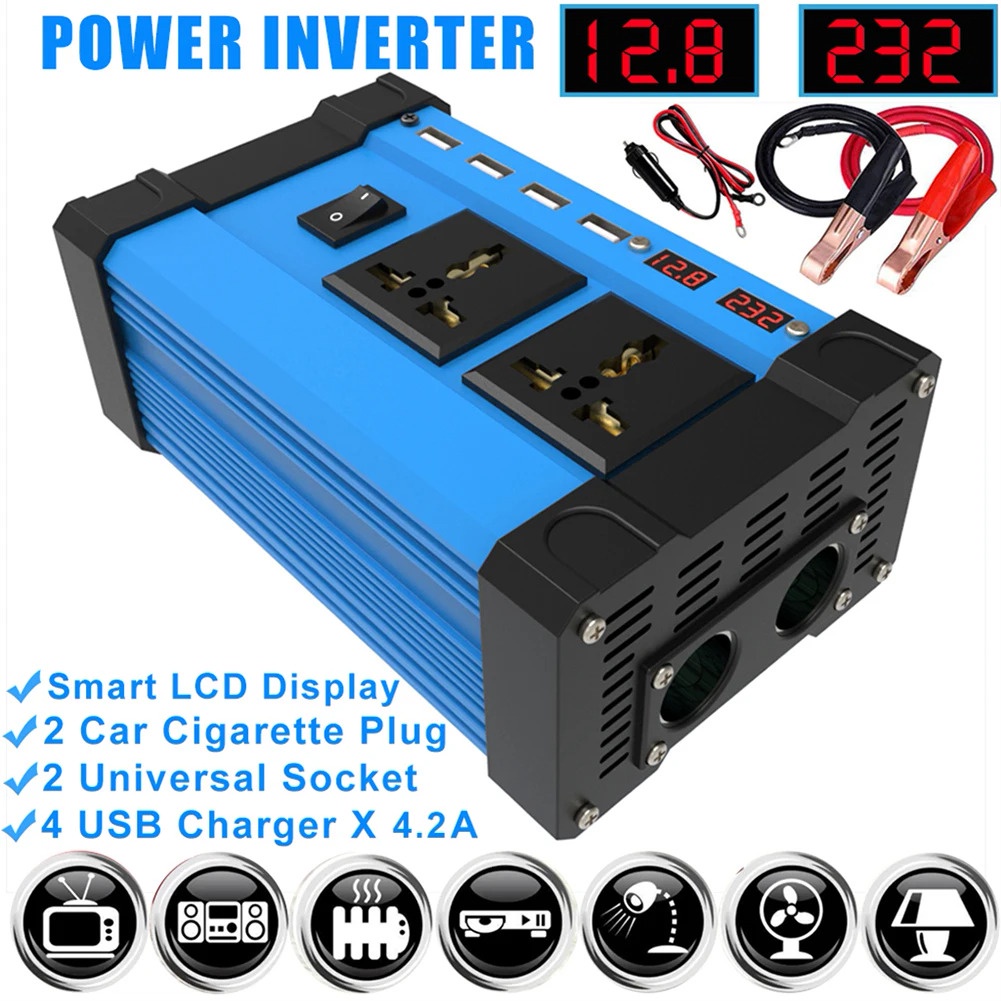 4000W Solar Inverter with Cigarette Lighter 12V 220V/110V 4 USB ...
