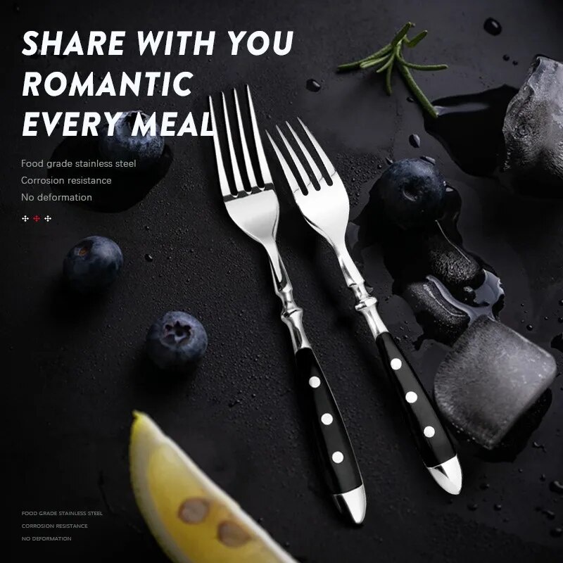 Classic Elegant Steak Knife Set Stainless Steel Highly Polished Handles Outdoor Barbecue Tourist  De