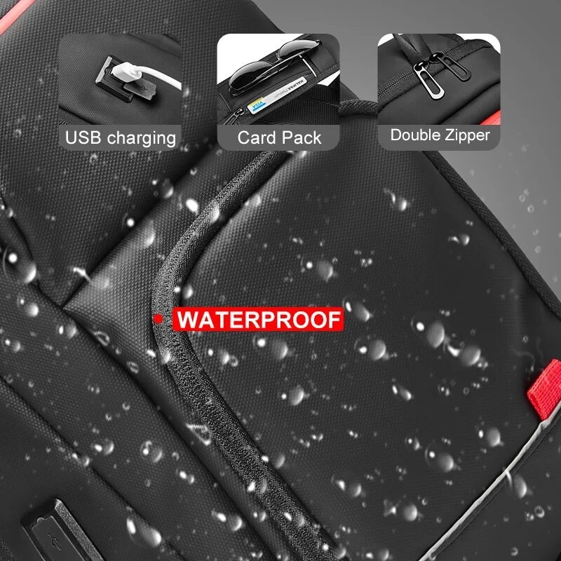 EURCOOL Men's Shoulder Bag Multifunction Anti-theft Waterproof Male Crossbody Bag Casual Sling 681 - Image 3