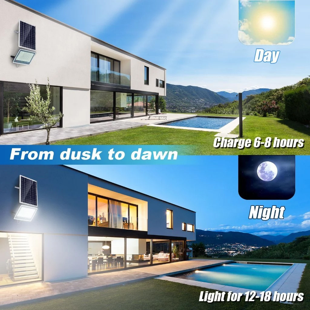 200000W Solar light outdoor waterproof BUY 1 TAKE 1 LED Solar Sensor Flood Light IP67 Street Light - Image 4