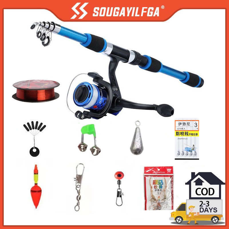 fishing rod combo clearance Rod, 6.9ft 2Pcs Telescopic Fishing Rods Set, Carbon Fiber Fishing Pole, 2PCS Spinning and Reel with Carrier Bag Freshwater Fishing Rod and Reel Combos Kits Fishing Gear The fishing rod is made of fiberglass material Fishing Rod Fishing Line Clearance