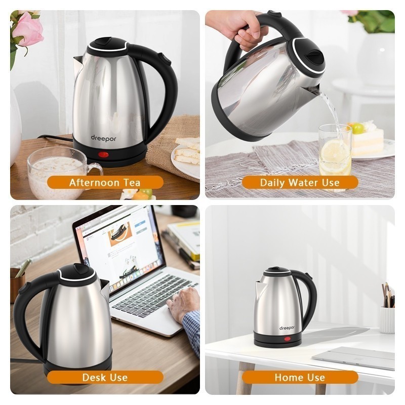 Dreepor 2L Electric Kettle Stainless Steel Water Kettle Electric Heater Easy and Convenient - Image 5