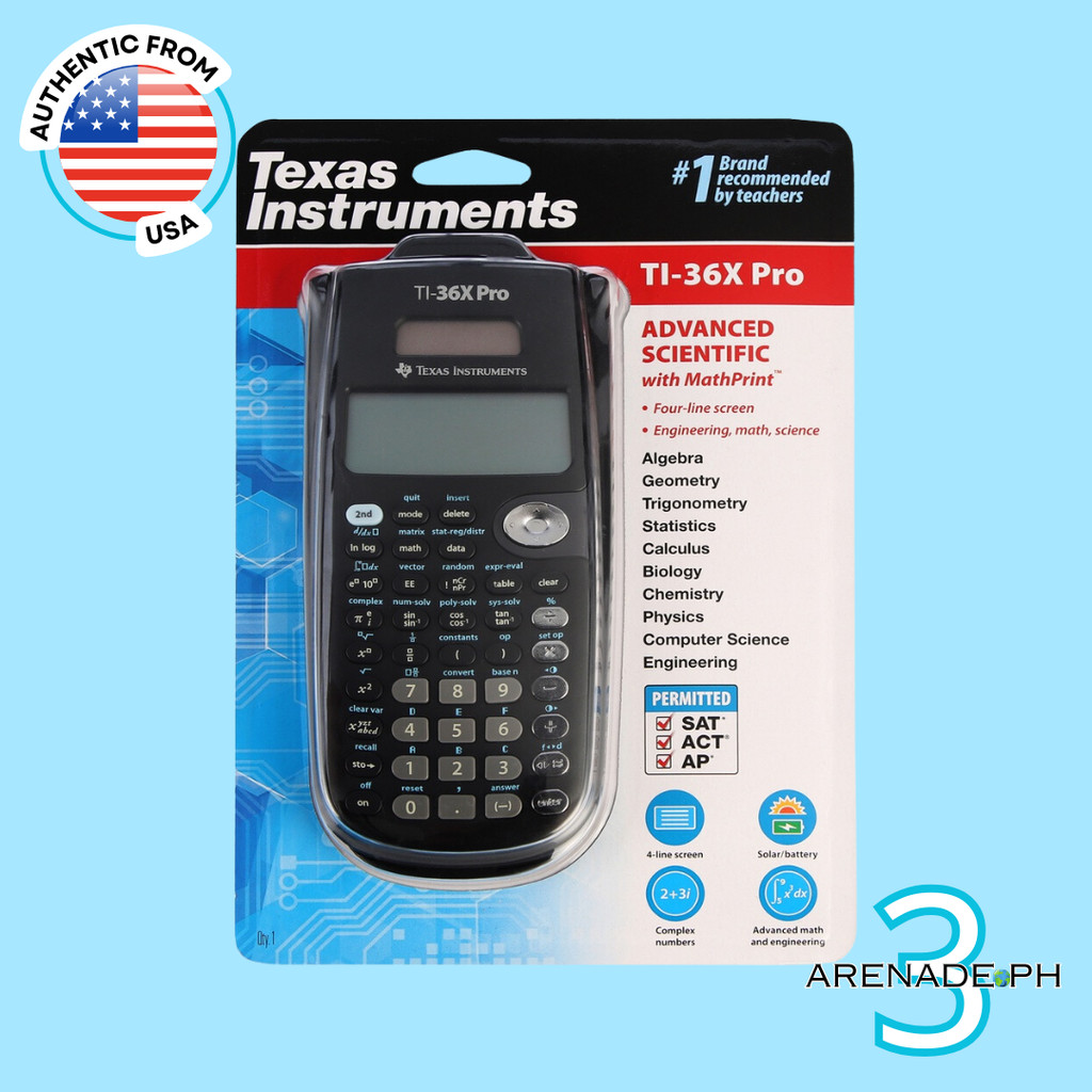 Calcolatrice Scientifica Texas Instruments TI-36X Pro - Solare, 16 Cifre, Nera