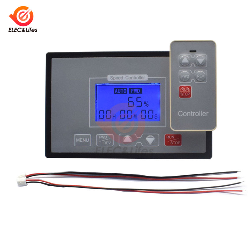 LCD Smart Digital Display 0~100% adjustable 60A PWM DC Motor Speed Controller Timing Reversible