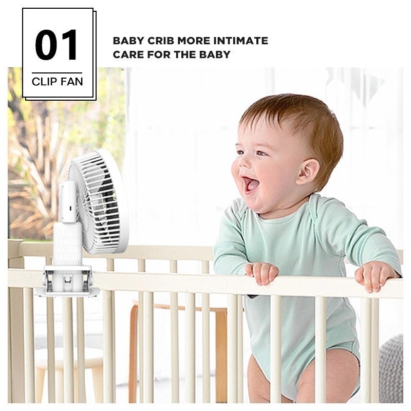 Dreepor Desktop Fan Portable USB Rechargeable Mini Fan Foldable Silent Clip Handheld Cooling Fan — view 6