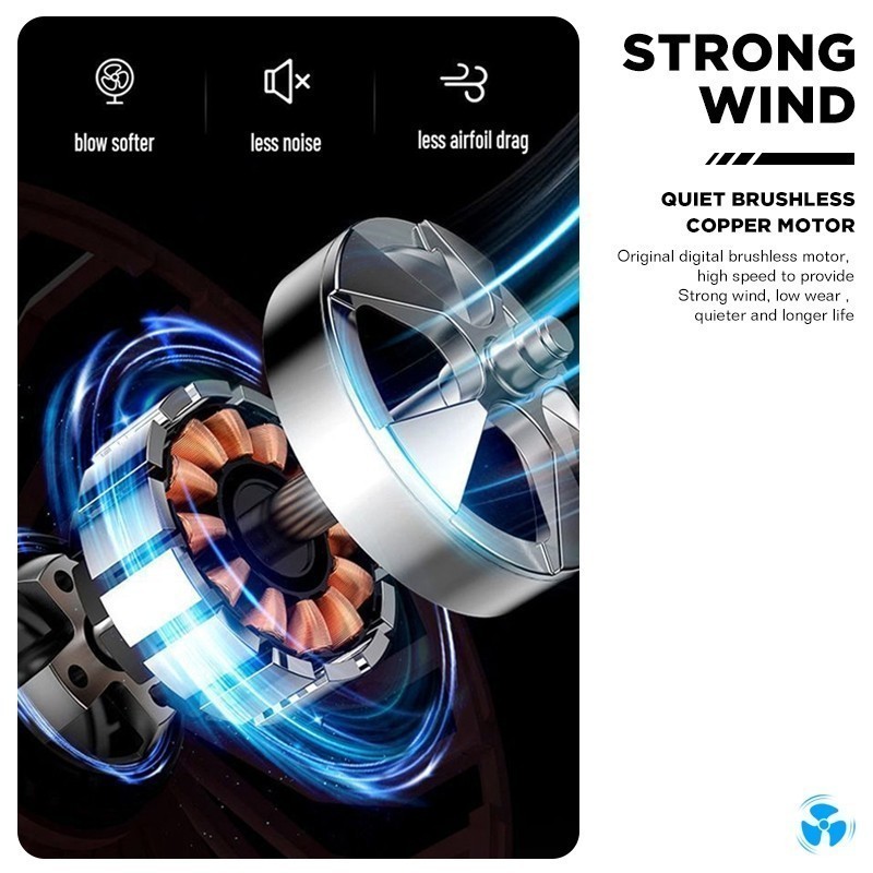 Dreepor Desktop Fan Portable USB Rechargeable Mini Fan Foldable Silent Clip Handheld Cooling Fan — view 4