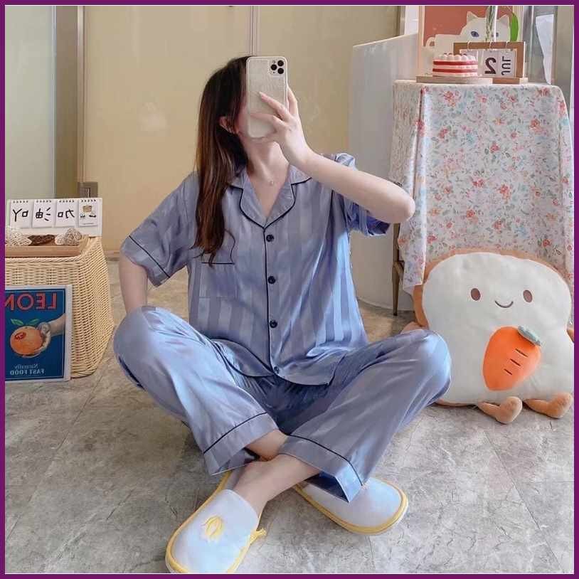 QHLQ.PH{jkKoreanGSilkCShorttSleeveciCute[WT!Printed[xP!Comfortable[nz!Pajamas Women Satin Silk