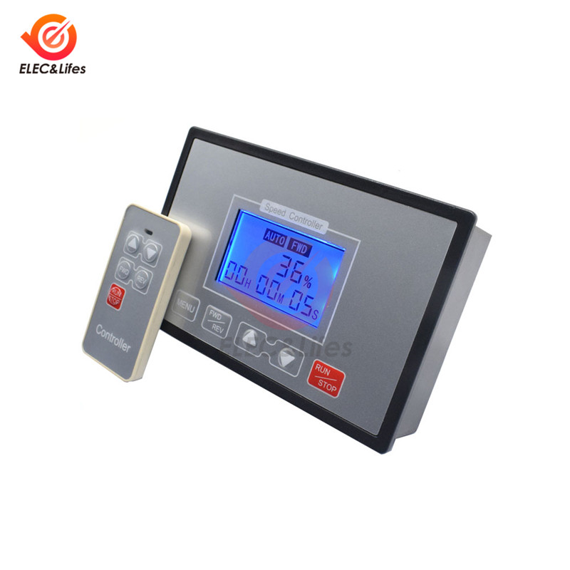 LCD Smart Digital Display 0~100% adjustable 60A PWM DC Motor Speed Controller Timing Reversible