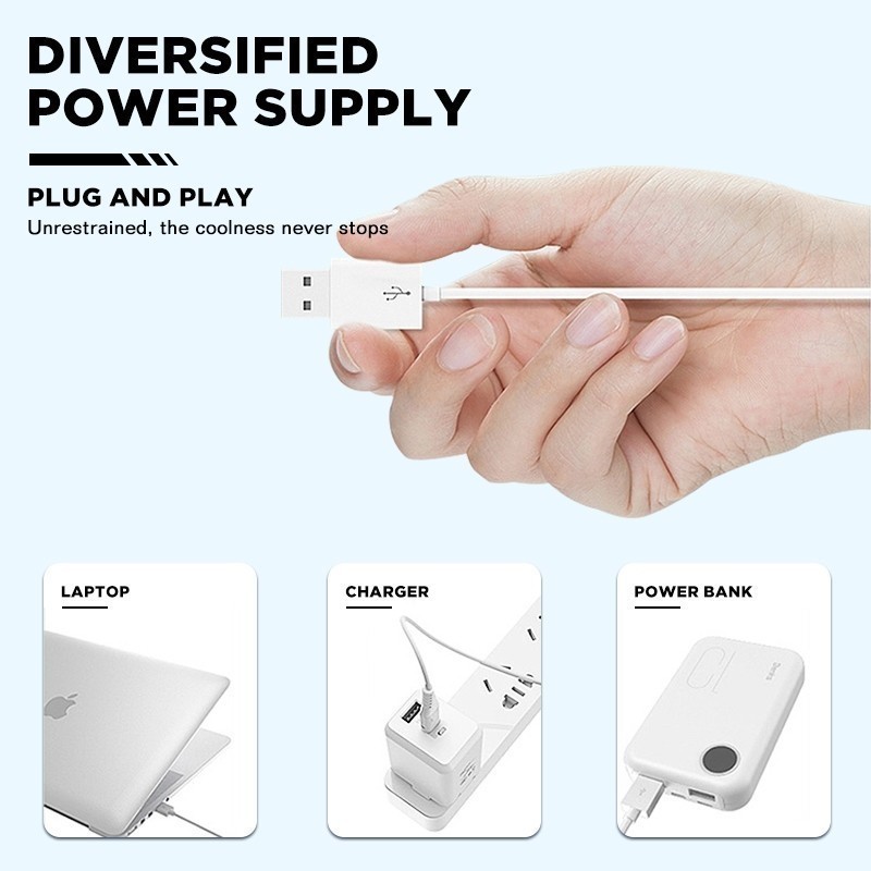Dreepor Desktop Fan Portable USB Rechargeable Mini Fan Foldable Silent Clip Handheld Cooling Fan — view 5
