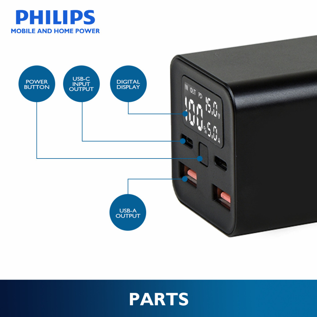Philips DLP5721 20000mAh Digital Display 5W Power Bank - Image 2